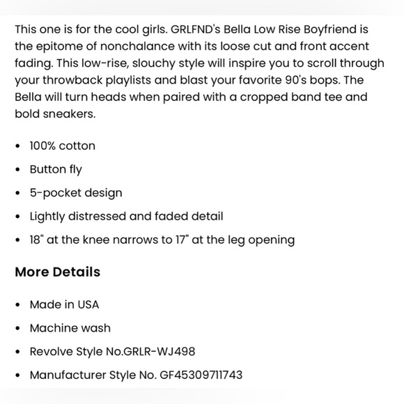 GRLFRND Bella Low Rise Boyfriend in Gramercy Park size 23 - Picture 14 of 14